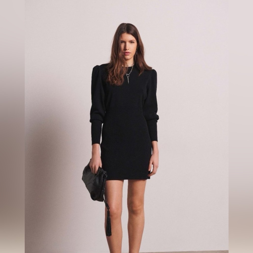 Ba&sh Elegant Long Sleeve Black Dress
